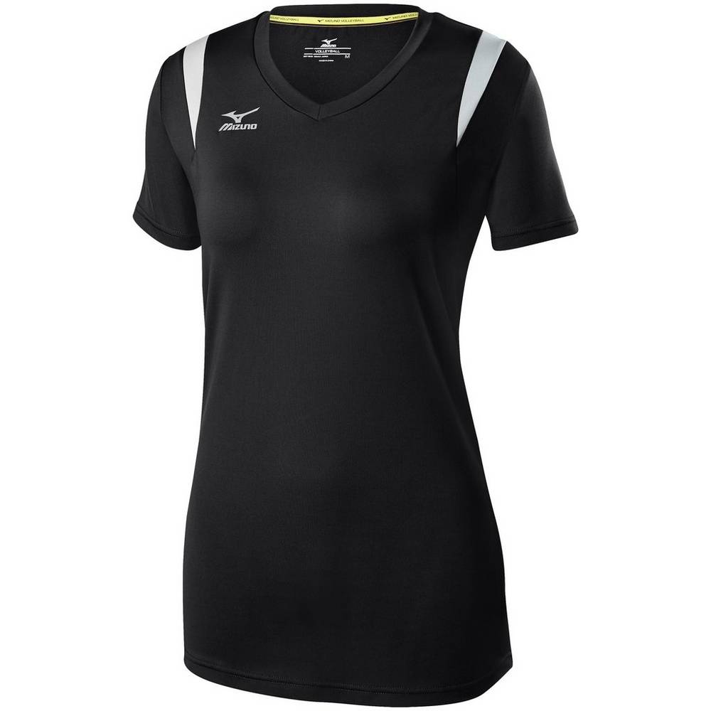 Mizuno Women's Balboa 5.0 Long Sleeve Volleyball Jersey Black/Silver (440646-OGX)